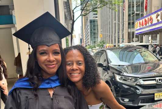 Ariana and her mother Kathy in front of Radio City Music Hall