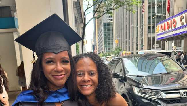 Ariana and her mother Kathy in front of Radio City Music Hall